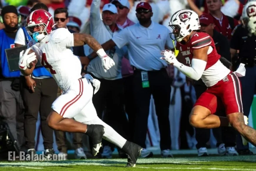 Alabama Triumphs Over South Carolina, Secures Top SEC and CFP Standing