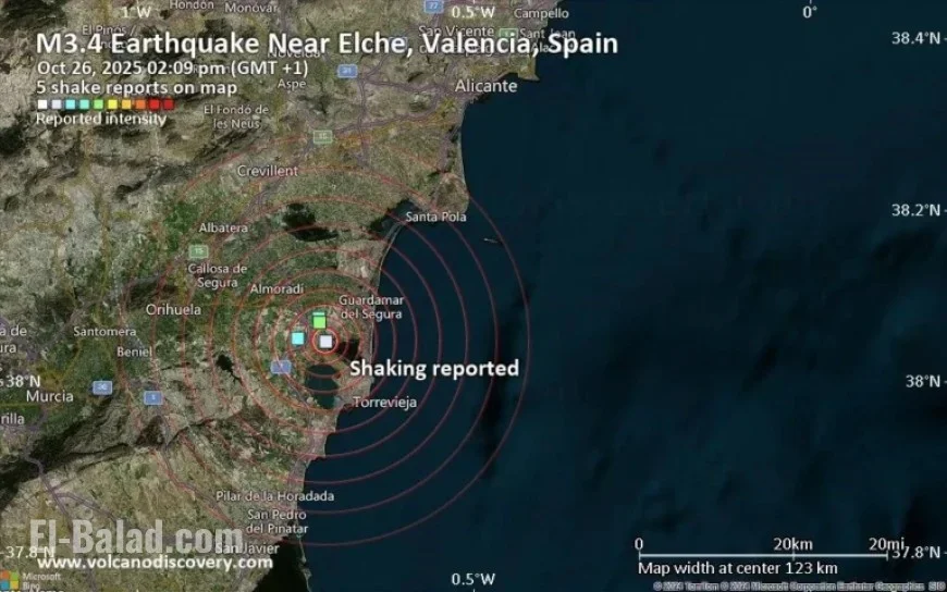 Possible Earthquake Strikes Near Elche, Valencia Minutes Ago