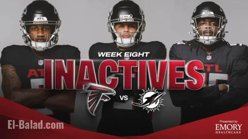Atlanta Falcons Announce Inactive Players for Miami Dolphins Game