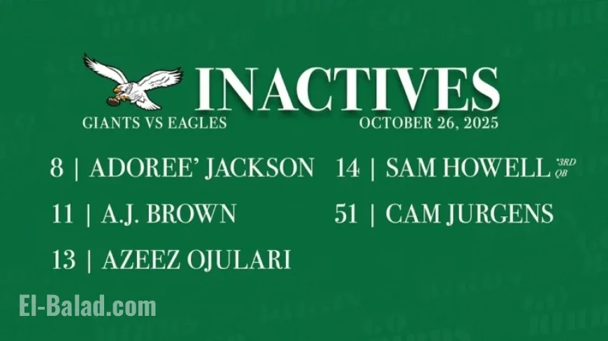 Giants vs. Eagles: Key Players Inactive