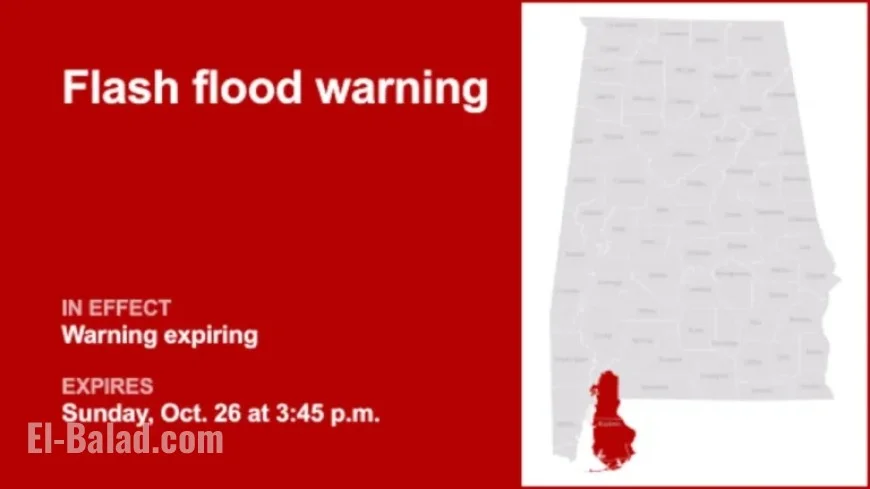 Baldwin County Faces Flash Flood Warning Sunday – Immediate Action Needed