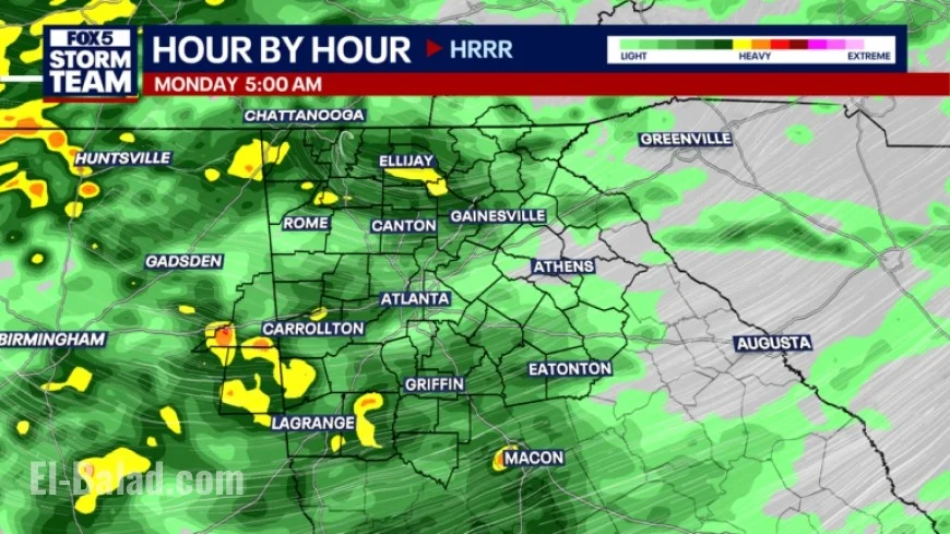 Widespread Rain to Drench Metro Atlanta from Sunday to Monday