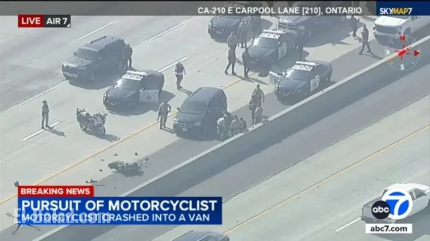 Violent Motorcycle Crash Closes All Eastbound 210 Freeway Lanes in Ontario