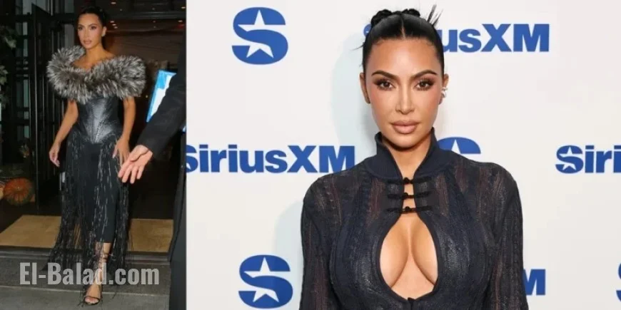 Kim Kardashian Stuns in Plunging Knit Set and Vintage Couture in NYC