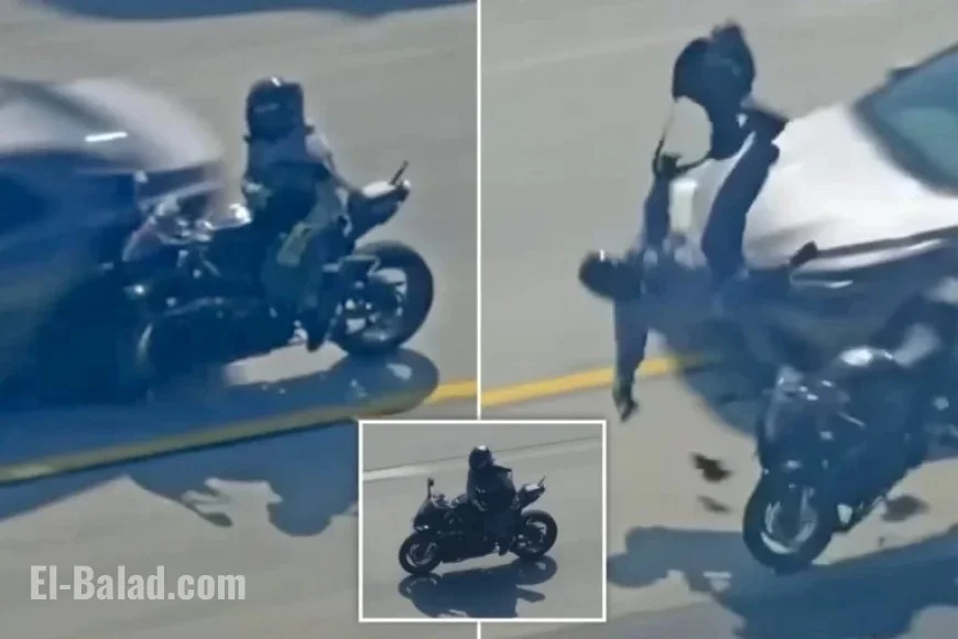 Motorcyclist Suspected in Police Shooting Crashes During California Highway Chase