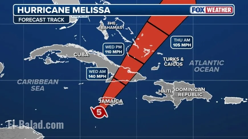 Hurricane Melissa track today: eye crossed Jamaica, accelerates northeast toward eastern Cuba, the Bahamas, and near Bermuda