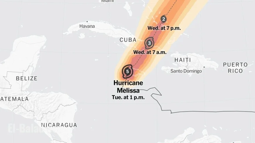 Hurricane Melissa path tracker today: eye moving away from Jamaica, accelerating toward eastern Cuba, the Bahamas and near Bermuda