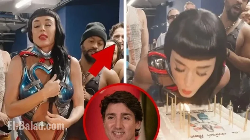 Justin Trudeau Joins Katy Perry’s Birthday Celebration Backstage in Video