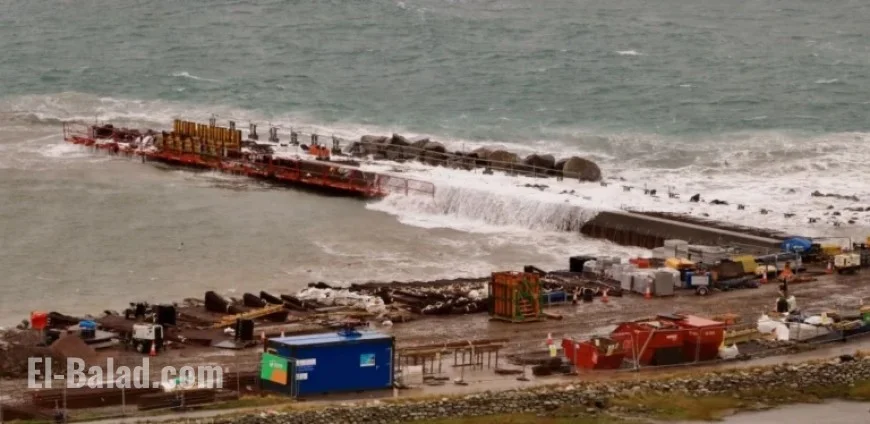 Grutness Pier Damaged by Severe Council Storm