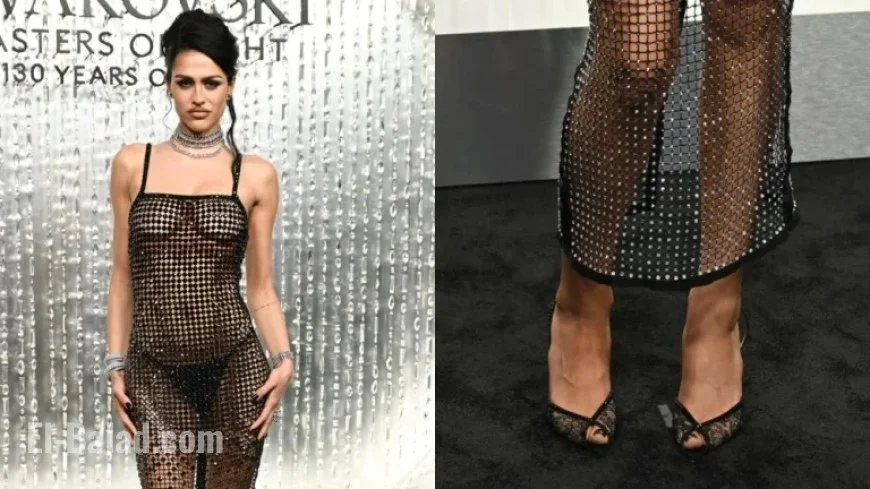 Amelia Gray Dazzles in Lace Peep-Toe Heels at Swarovski Event