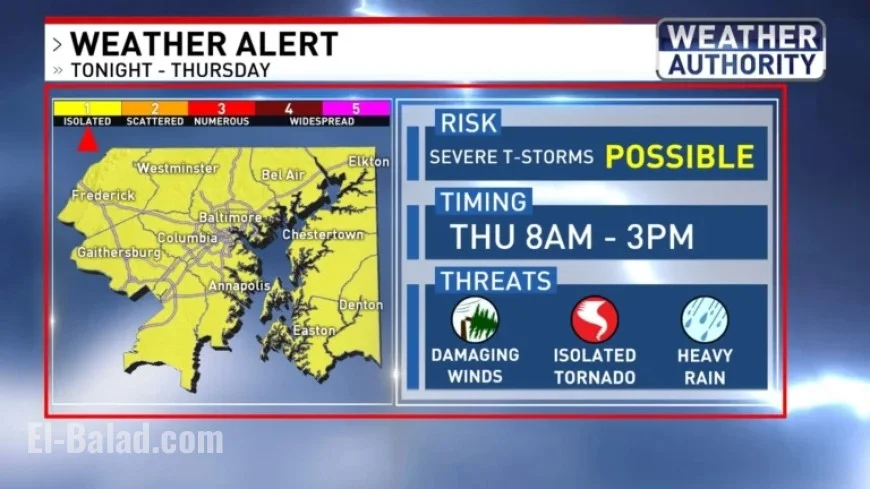 Severe Storms and Heavy Rain to Hit Baltimore Tonight