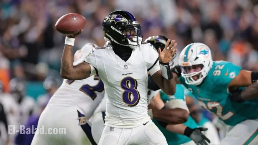 Lamar Jackson Shines with 4 Touchdown Passes in Ravens’ Dominant Win over Dolphins