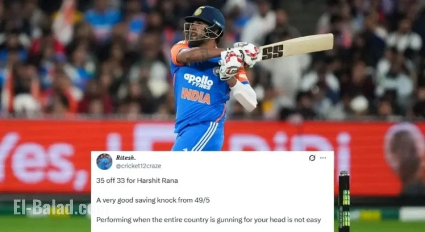 Fans Praise Harshit Rana’s Resilient 35 in AUS vs IND 2025 T20I