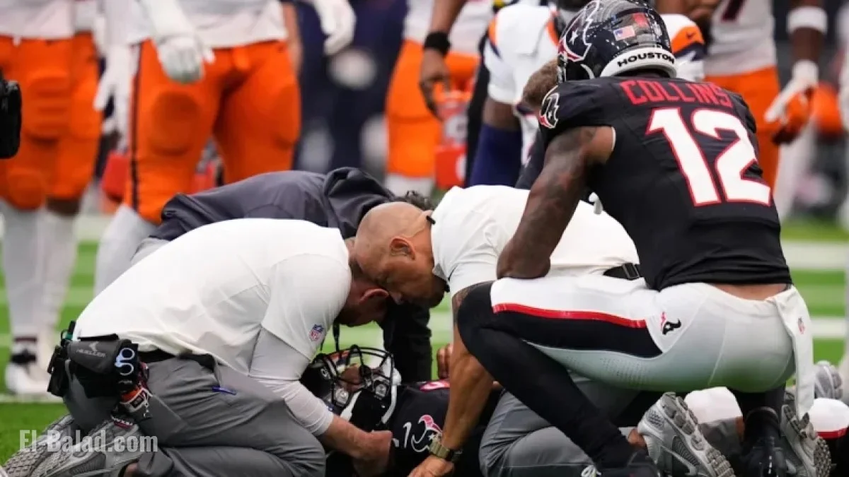 Image for Texans QB C.J. Stroud sidelined with concussion after late-slide hit against Broncos