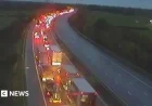 Lorry Crash Ignites Fire, Closes M1 in Leicestershire