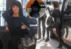 Bianca Censori Stuns Melbourne Airport in Thong, Birkin Bag Outfit
