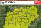 Tornado Watch Issued for Most of Middle Tennessee, Southern Kentucky