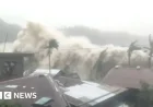Typhoon Strikes, Waves Batter Philippines Coastline
