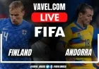 Finland Leads Andorra 3-0 as Second Half Kicks Off Live