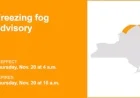 North Country Faces Freezing Fog Advisory: Visibility Reduced to 1/4 Mile