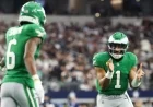 Jalen Hurts’ Touchdown Run Boosts Eagles to 14-0 Lead