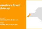 Western New York Faces Lakeshore Flood Advisory Until Thursday Morning