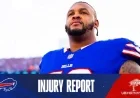 Buffalo Bills Release Injury Report Ahead of Steelers Matchup