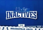 Colts Reveal Six Inactive Players for Week 13 Against Texans