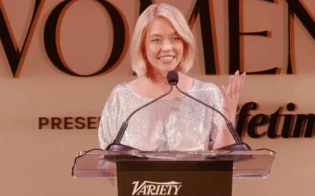 Sydney Sweeney silver chainmail dress ignites the 2025 red carpet conversation at Power of Women