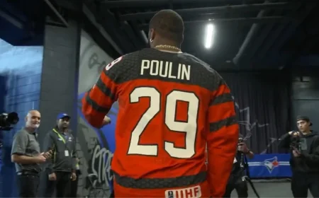 Marie-Philip Poulin in the spotlight as Blue Jays star rocks her jersey before World Series Game 7
