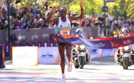 Obiri Breaks Course Record to Win NYC Marathon