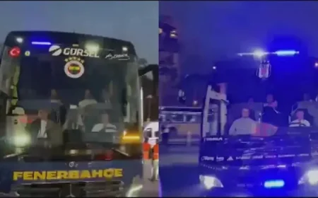Team Buses Arrive at Tüpraş Stadium for Fenerbahçe Derby