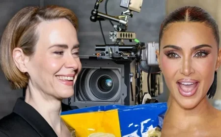 Sarah Paulson Accidentally Hits Kim Kardashian’s Eye with Chip on ‘All’s Fair’ Set