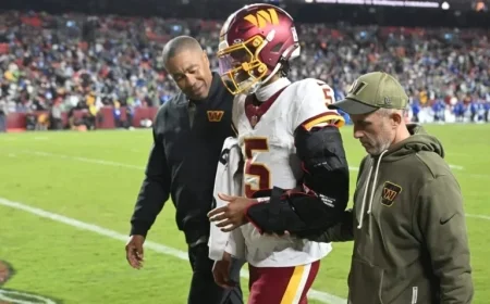 Jayden Daniels Dislocates Elbow in Commanders’ Defeat to Seahawks: Source