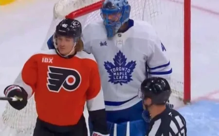 Anthony Stolarz Goes Viral for Pulling Trevor Zegras from Scrum