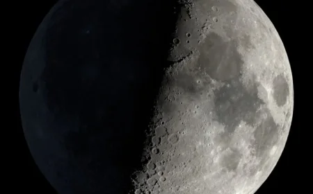 First Quarter Moon Illuminates the Sky on Wednesday, October 29