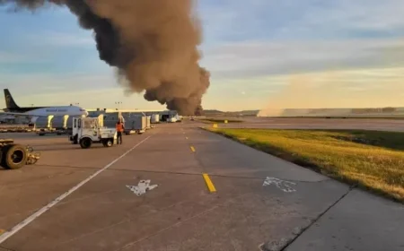 Plane Crash Sparks Major Fire at Muhammad Ali Airport