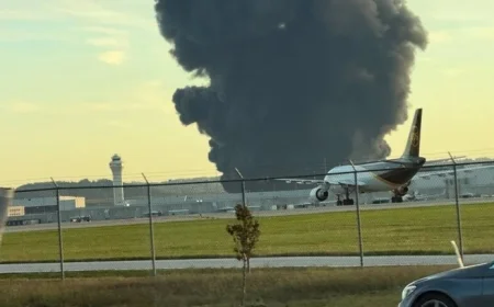 Emergency Crews Respond to Cargo Plane Crash at Kentucky Airport