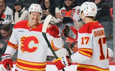 Huberdeau’s Pair of Goals Lifts Flames Over Flyers, Snapping 3-Game Skid