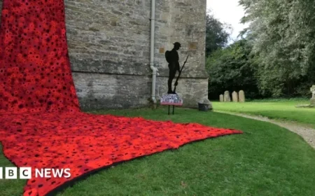 Poppy Cascade Adorns Oxfordshire Village Church