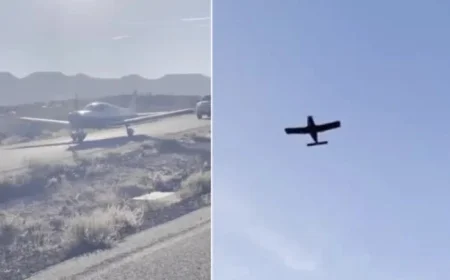 Plane Makes Unconventional Takeoff from Utah Highway