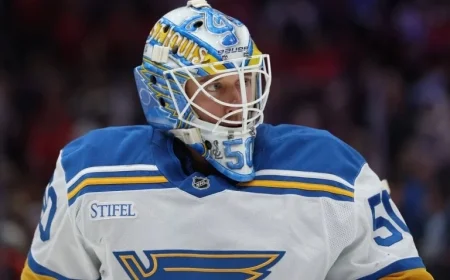 Jordan Binnington Conceals Ovechkin’s 900th Goal Puck in His Pants