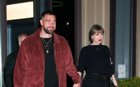 Taylor Swift Shines in Lace Tights for Date Night Elegance
