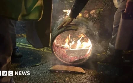 Flaming Tar Barrels Cleanup Underway in Ottery St Mary
