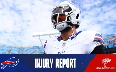 Buffalo Bills Release Injury Report Ahead of Dolphins Matchup