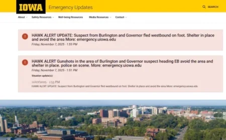 Shooting Incident Reported Near University of Iowa Campus