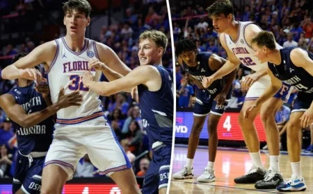 Florida’s 7-Foot-9 Center Olivier Rioux Shines in Historic College Hoops Debut