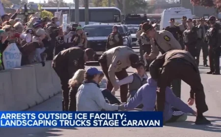 Sheriff’s Deputies Disperse Suburban Moms Protest at Broadview ICE Facility