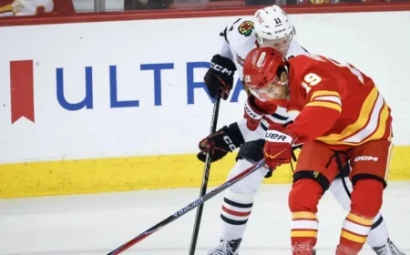 Flames’ Zayne Parekh Suffers Upper-Body Injury Against Blackhawks