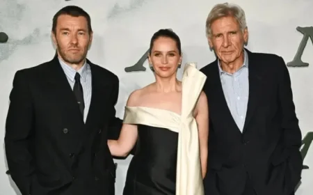 Harrison Ford Backs Star Wars Co-Stars at Train Dreams Premiere